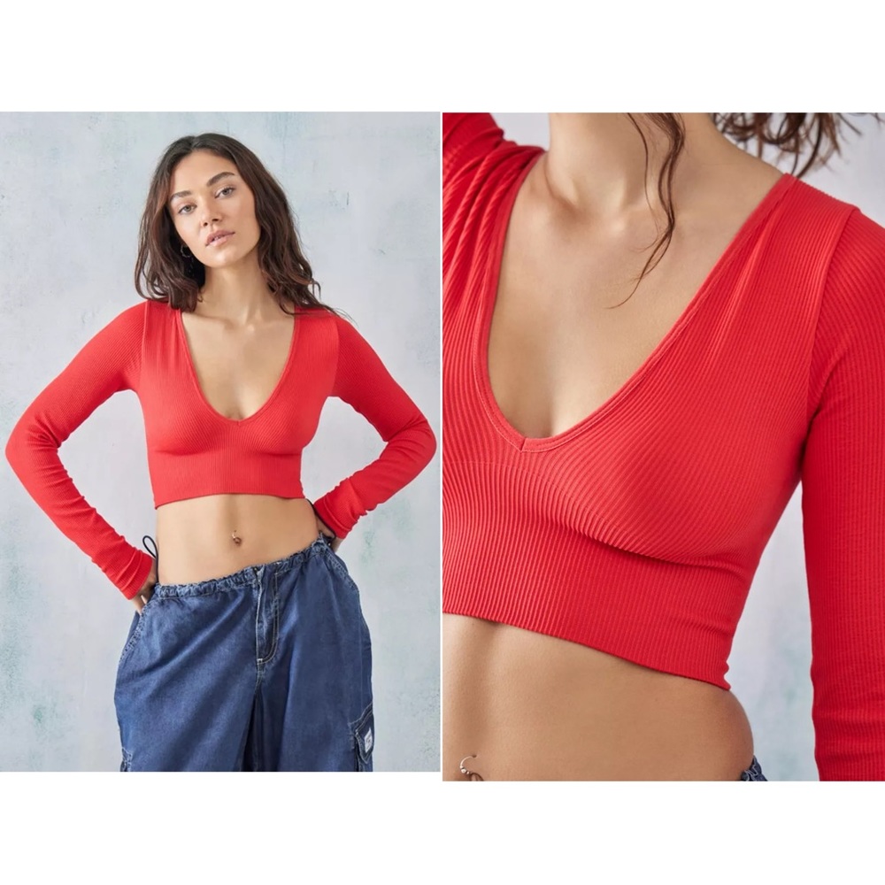 Urban Outfitters Cropped Longsleeve Top
